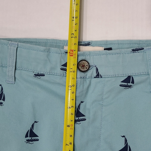Hudson & Barrow Stretch Cotton Sailboat Print Chino Shorts Sz 34 - Picture 9 of 10